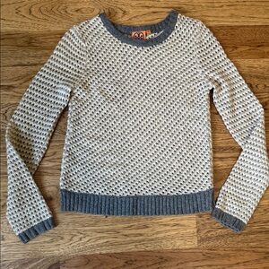 Tory Burch Gray Textured Crew Neck Sweater
